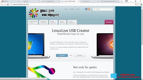Posnetek zaslona LinuxLive USB Creator Windows 8