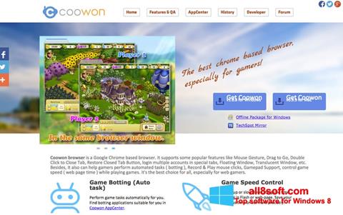 Posnetek zaslona Coowon Browser Windows 8