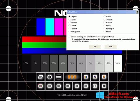 Posnetek zaslona Nokia Monitor Test Windows 8