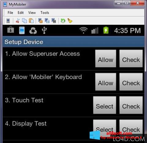 Posnetek zaslona MyMobiler Windows 8