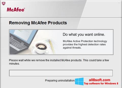 Posnetek zaslona McAfee Consumer Product Removal Tool Windows 8