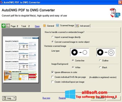 Posnetek zaslona PDF to DWG Converter Windows 8