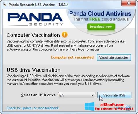 Posnetek zaslona Panda USB Vaccine Windows 8