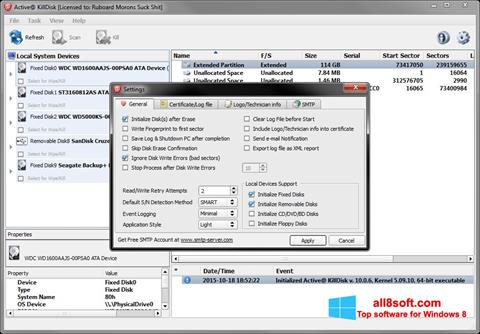 Posnetek zaslona Active KillDisk Windows 8