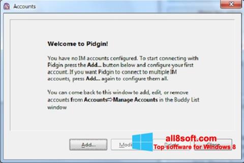 Posnetek zaslona Pidgin Windows 8