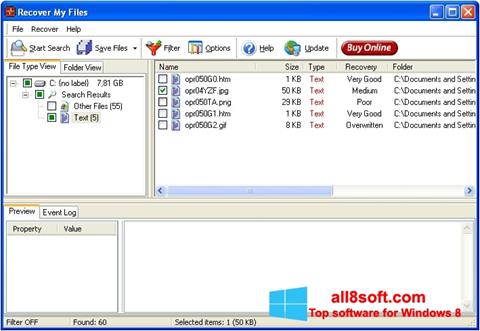 Posnetek zaslona Recover My Files Windows 8