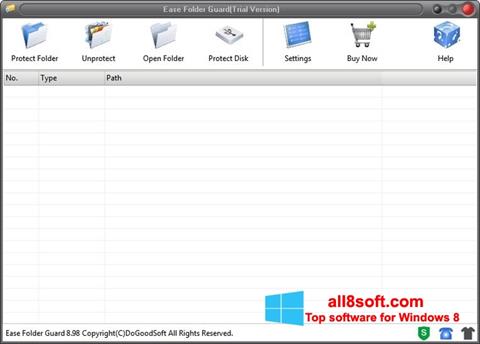 Posnetek zaslona Folder Guard Windows 8