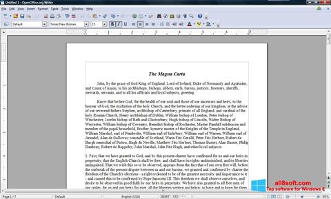 Posnetek zaslona OpenOffice Windows 8