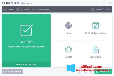 Posnetek zaslona Comodo Antivirus Windows 8