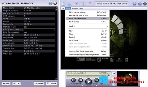 Posnetek zaslona FLV Player Windows 8