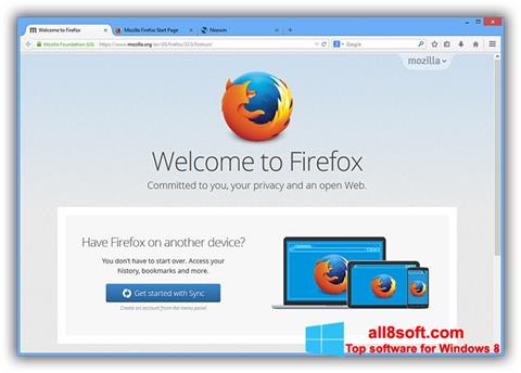 Posnetek zaslona Mozilla Firefox Offline Installer Windows 8