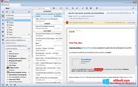 Posnetek zaslona Opera Mail Windows 8