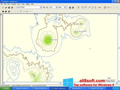 Posnetek zaslona MapSource Windows 8