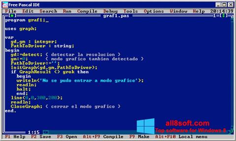 Posnetek zaslona Free Pascal Windows 8
