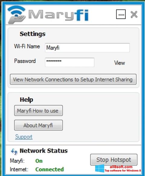 Posnetek zaslona MaryFi Windows 8