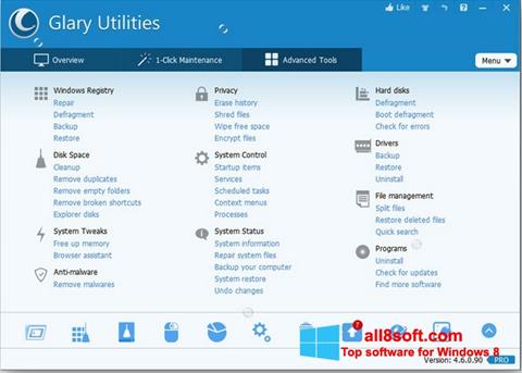 Posnetek zaslona Glary Utilities Pro Windows 8