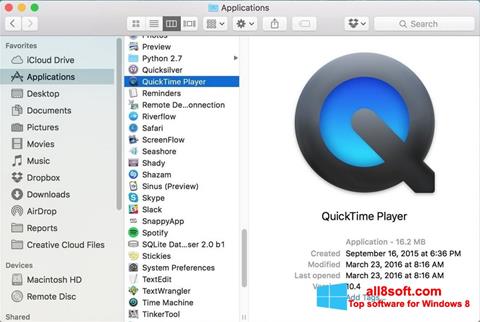 Posnetek zaslona QuickTime Pro Windows 8