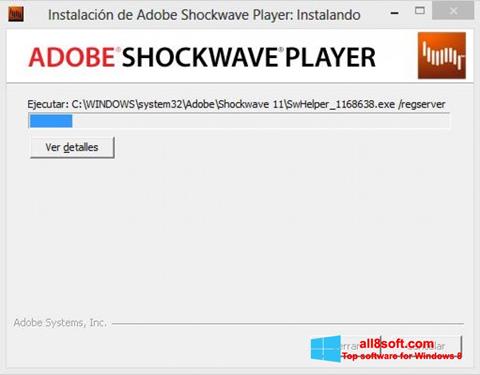 Posnetek zaslona Adobe Shockwave Player Windows 8