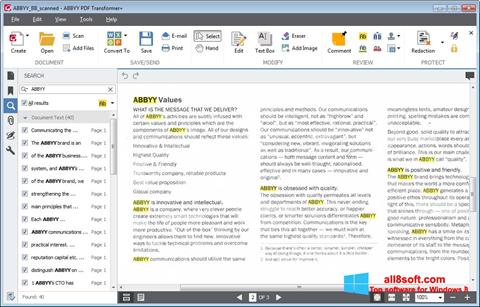 Posnetek zaslona ABBYY PDF Transformer Windows 8
