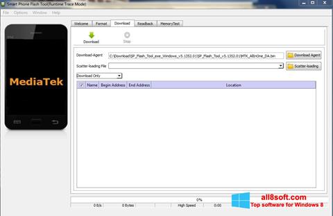 Posnetek zaslona FlashTool Windows 8