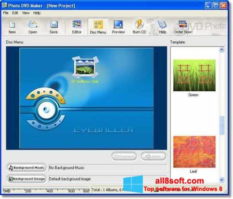 Posnetek zaslona DVD Maker Windows 8