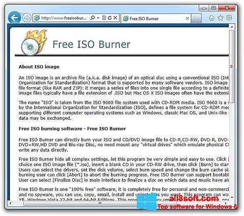 Posnetek zaslona ISO Burner Windows 8