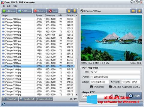 Posnetek zaslona Image To PDF Converter Windows 8
