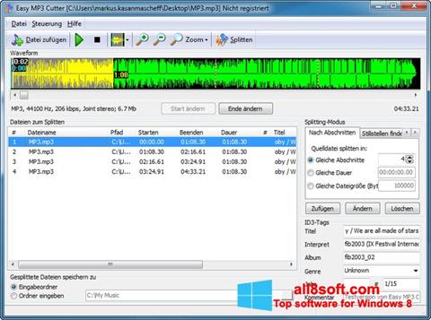 Posnetek zaslona MP3 Cutter Windows 8