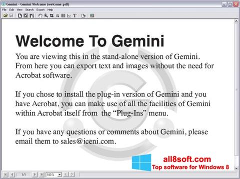 Posnetek zaslona Gemini Windows 8