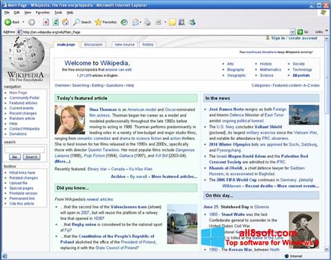 Posnetek zaslona Internet Explorer Windows 8