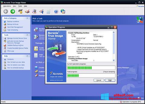 Posnetek zaslona Acronis True Image Windows 8