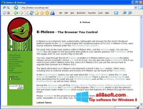 Posnetek zaslona K-Meleon Windows 8