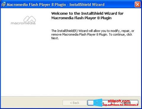 Posnetek zaslona Macromedia Flash Player Windows 8