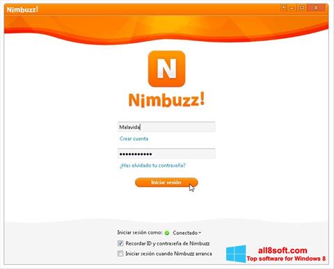 Posnetek zaslona Nimbuzz Windows 8
