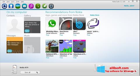 Posnetek zaslona Nokia PC Suite Windows 8