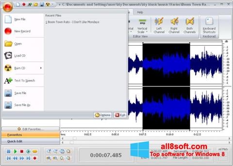 Posnetek zaslona Free Audio Editor Windows 8