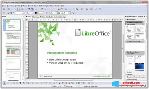 Posnetek zaslona LibreOffice Windows 8