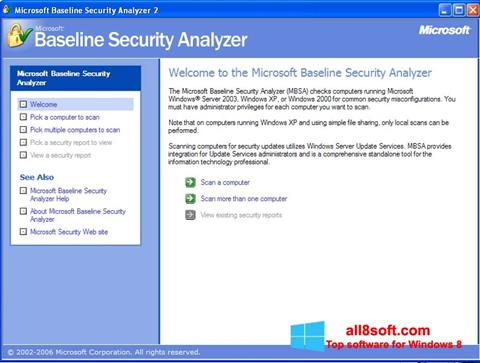 Posnetek zaslona Microsoft Baseline Security Analyzer Windows 8