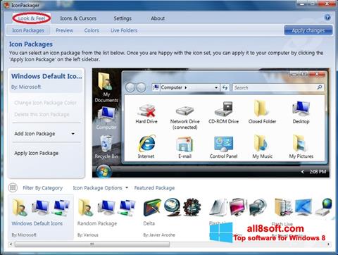 Posnetek zaslona IconPackager Windows 8