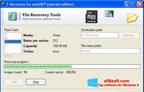 Posnetek zaslona F-Recovery SD Windows 8