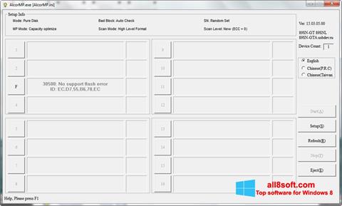 Posnetek zaslona AlcorMP Windows 8