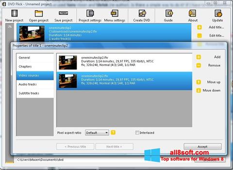 Posnetek zaslona DVD Flick Windows 8