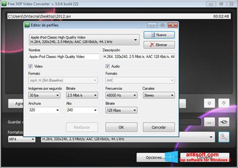 Posnetek zaslona Free MP4 Video Converter Windows 8
