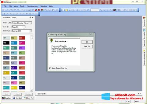 Posnetek zaslona PCStitch Windows 8