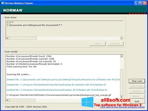 Posnetek zaslona Norman Malware Cleaner Windows 8