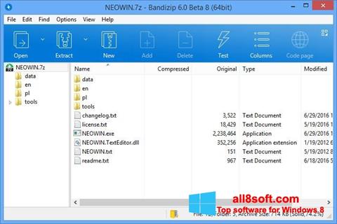 Posnetek zaslona Bandizip Windows 8