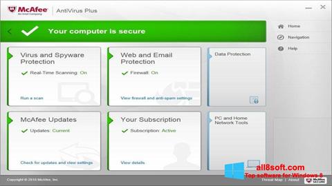 Posnetek zaslona McAfee AntiVirus Plus Windows 8
