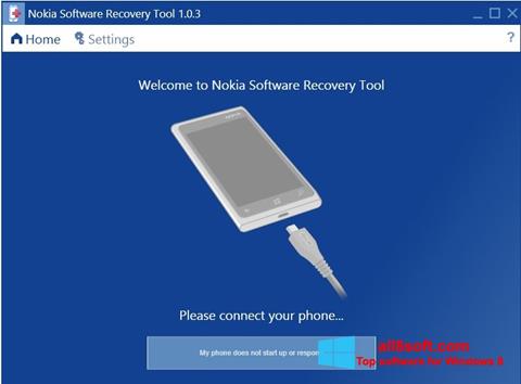 Posnetek zaslona Nokia Software Recovery Tool Windows 8