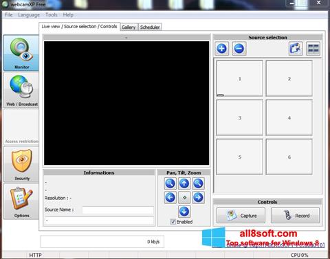 Posnetek zaslona webcamXP Windows 8