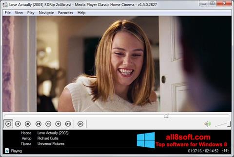 Posnetek zaslona Media Player Classic Home Cinema Windows 8